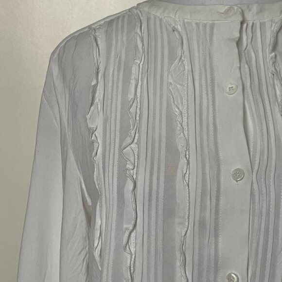 Sundance White Ruffle Boho Long Sleeve Blouse Top Size XS - Picture 7 of 15